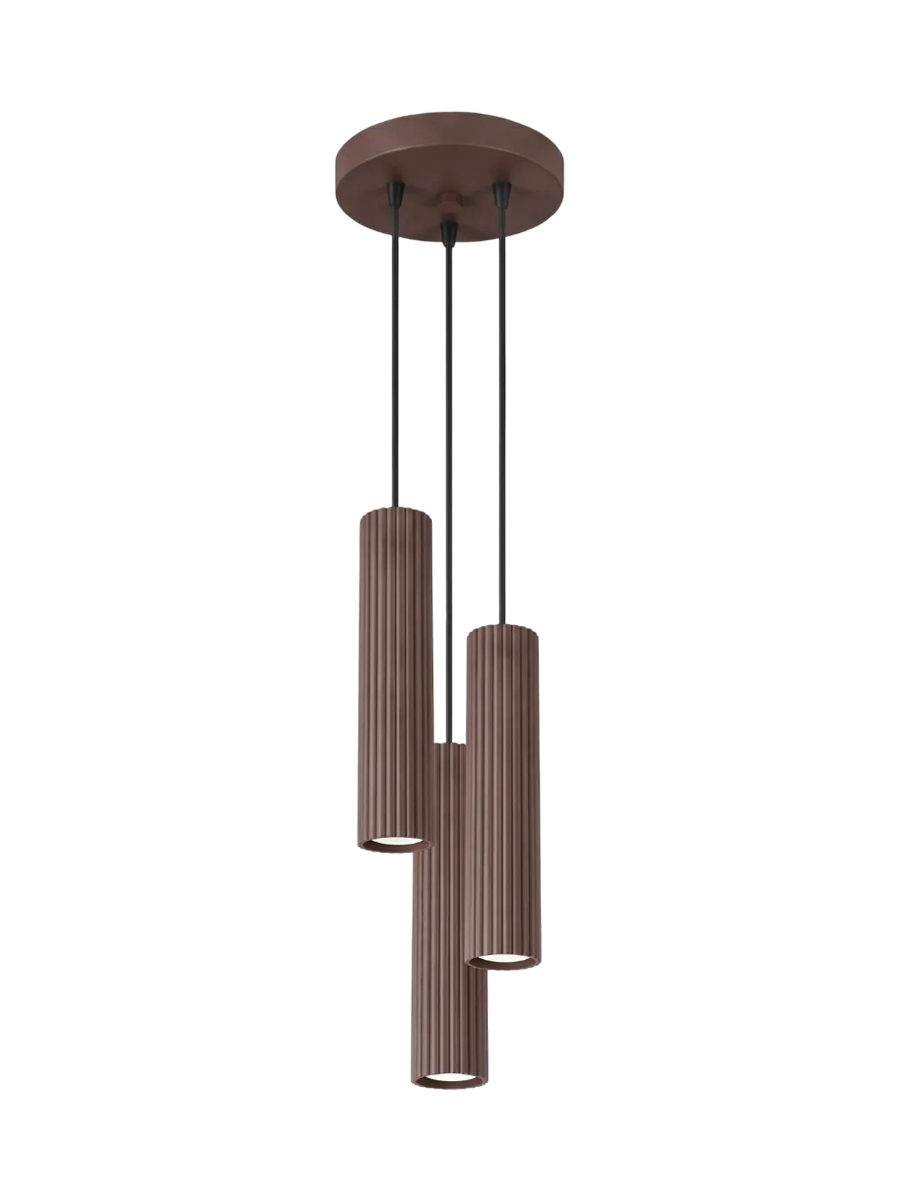 
Design Pendellampe „Karbon“ 3-flammig - Braun