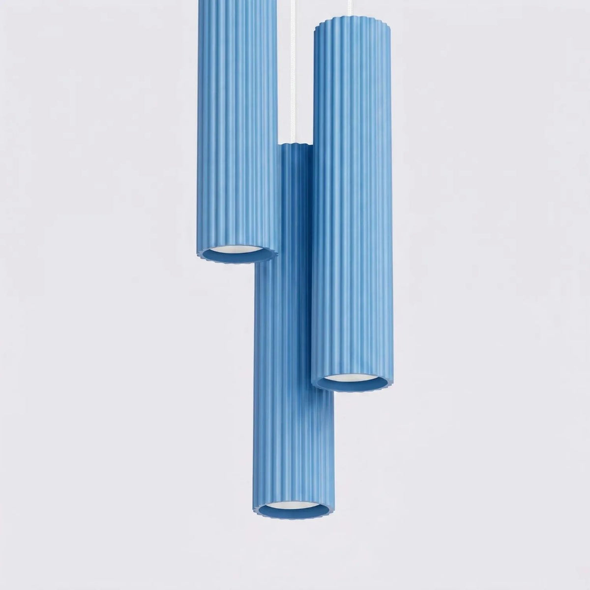 
Design Pendellampe „Karbon“ 3-flammig - Hellblau