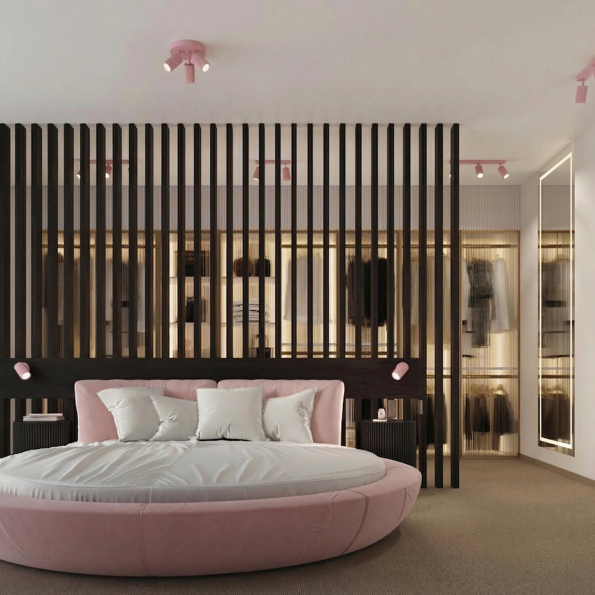 
Design Wandlampe „Karbon“ mit Schalter - Rosa