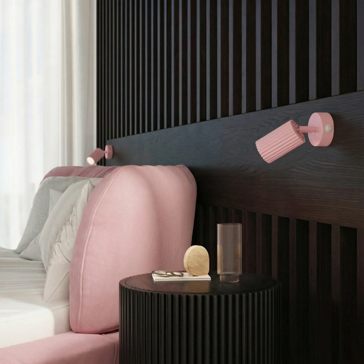 
Design Wandlampe „Karbon“ mit Schalter - Rosa