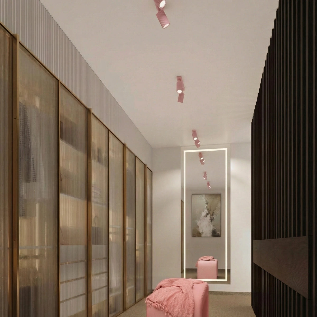 
Design Wandlampe „Karbon“ mit Schalter - Rosa