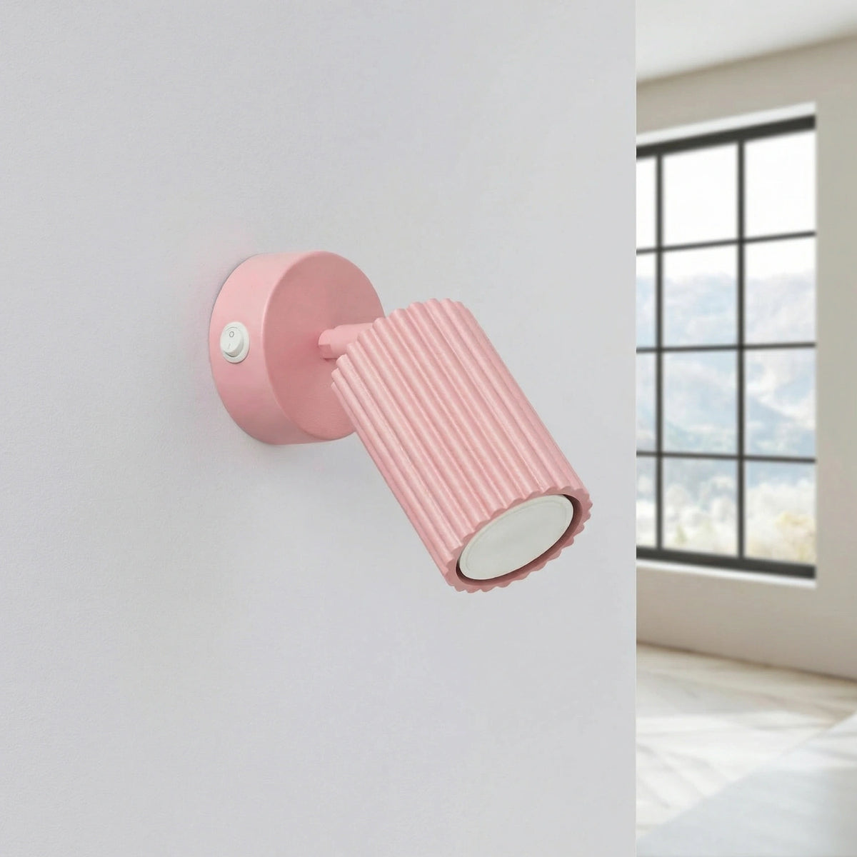 
Design Wandlampe „Karbon“ mit Schalter - Rosa