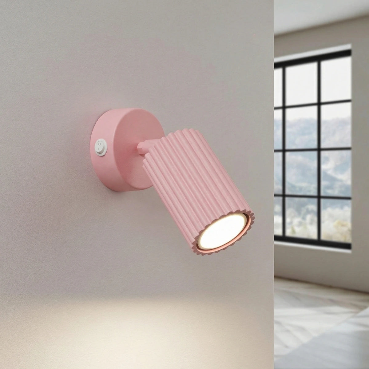 
Design Wandlampe „Karbon“ mit Schalter - Rosa