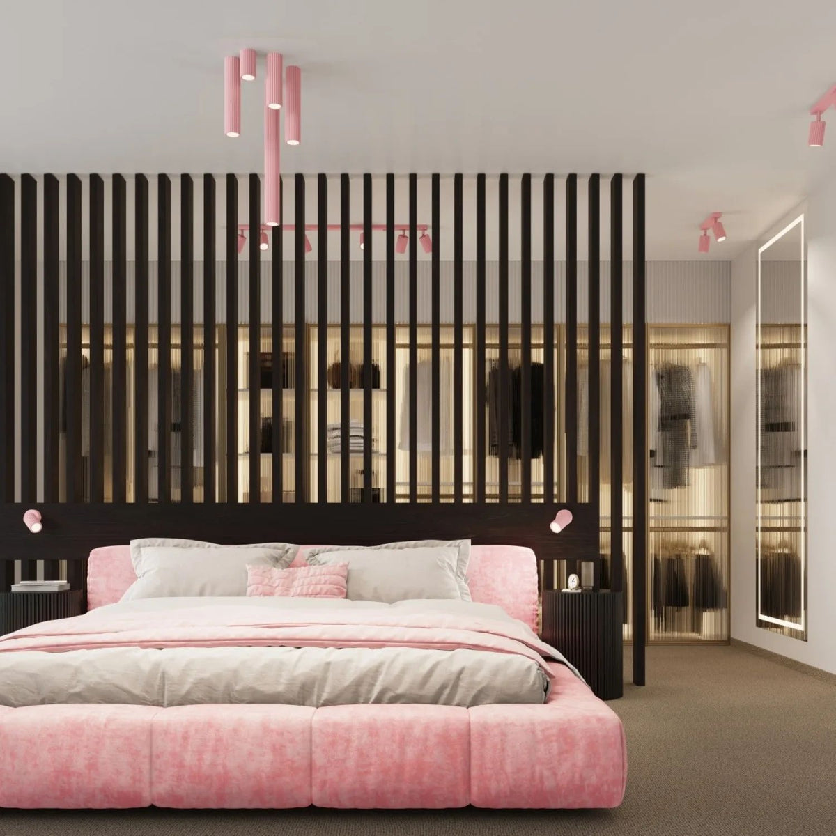 
Design Deckenlampe „Karbon“ 2-flammig - Rosa