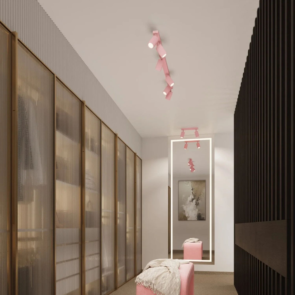 
Design Deckenlampe „Karbon“ 2-flammig - Rosa