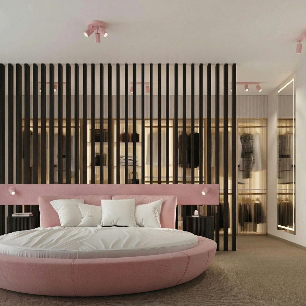 
Design Deckenlampe „Karbon II“ 3-flammig - Rosa