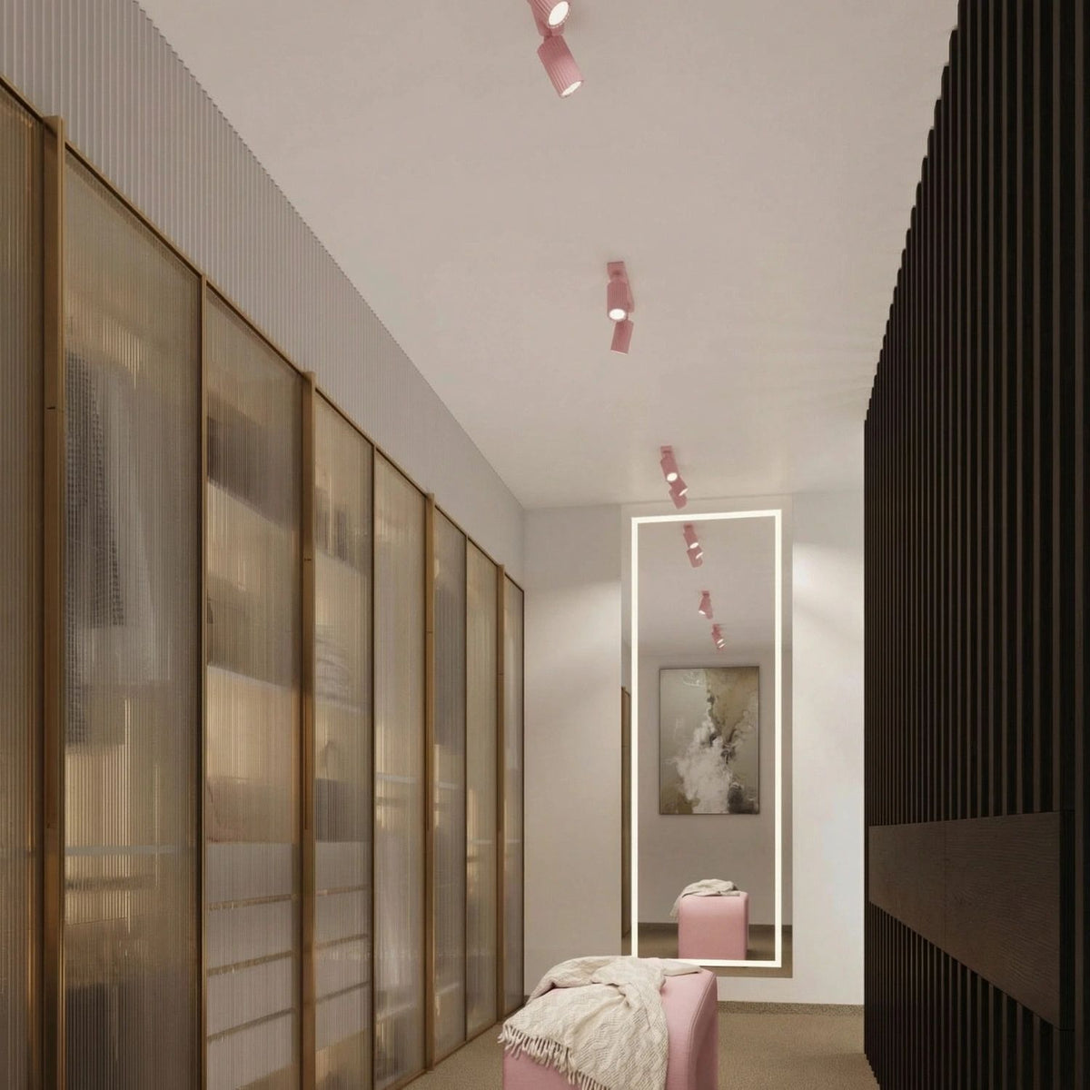 
Design Deckenlampe „Karbon II“ 3-flammig - Rosa
