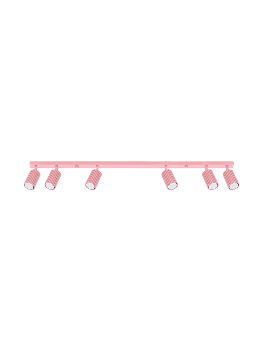 
Design Deckenlampe „Karbon“ 6-Flammig - Rosa