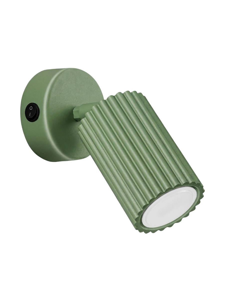 
Design Wandlampe „Karbon“ mit Schalter - Salbeigrün