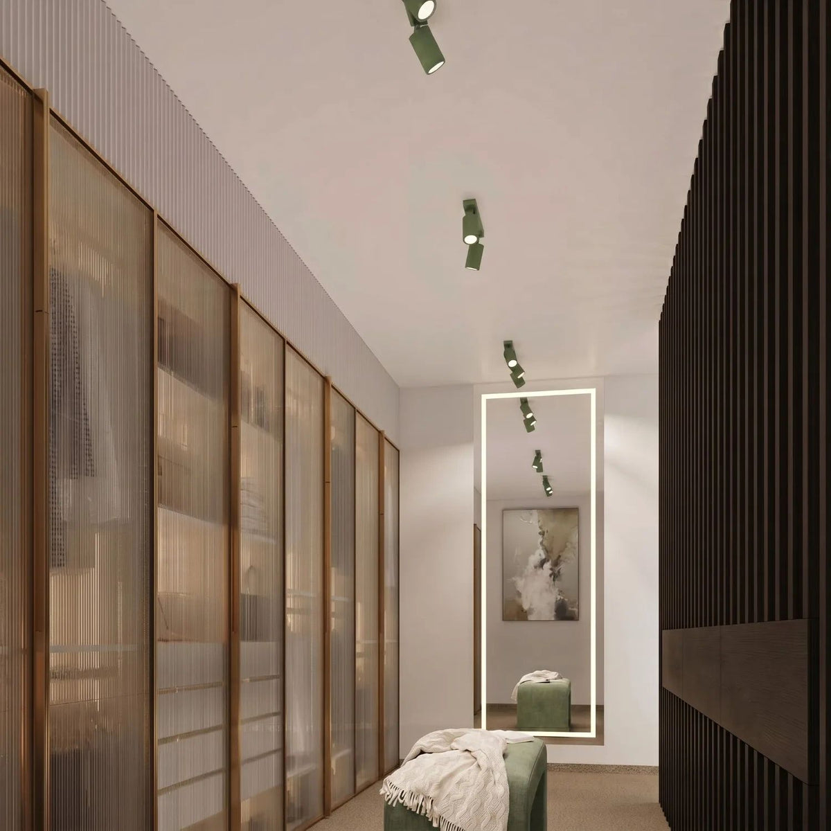 
Design Deckenlampe „Karbon“ 2-flammig - Salbeigrün