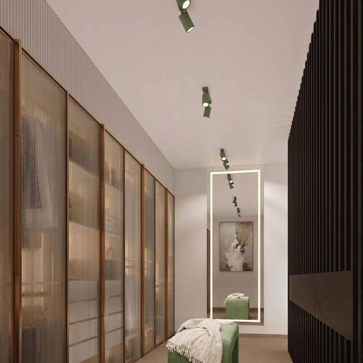 
Design Deckenlampe „Karbon II“ 3-flammig - Salbeigrün
