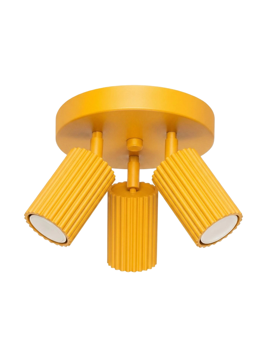 
Design Deckenlampe „Karbon II“ 3-flammig - Gelb