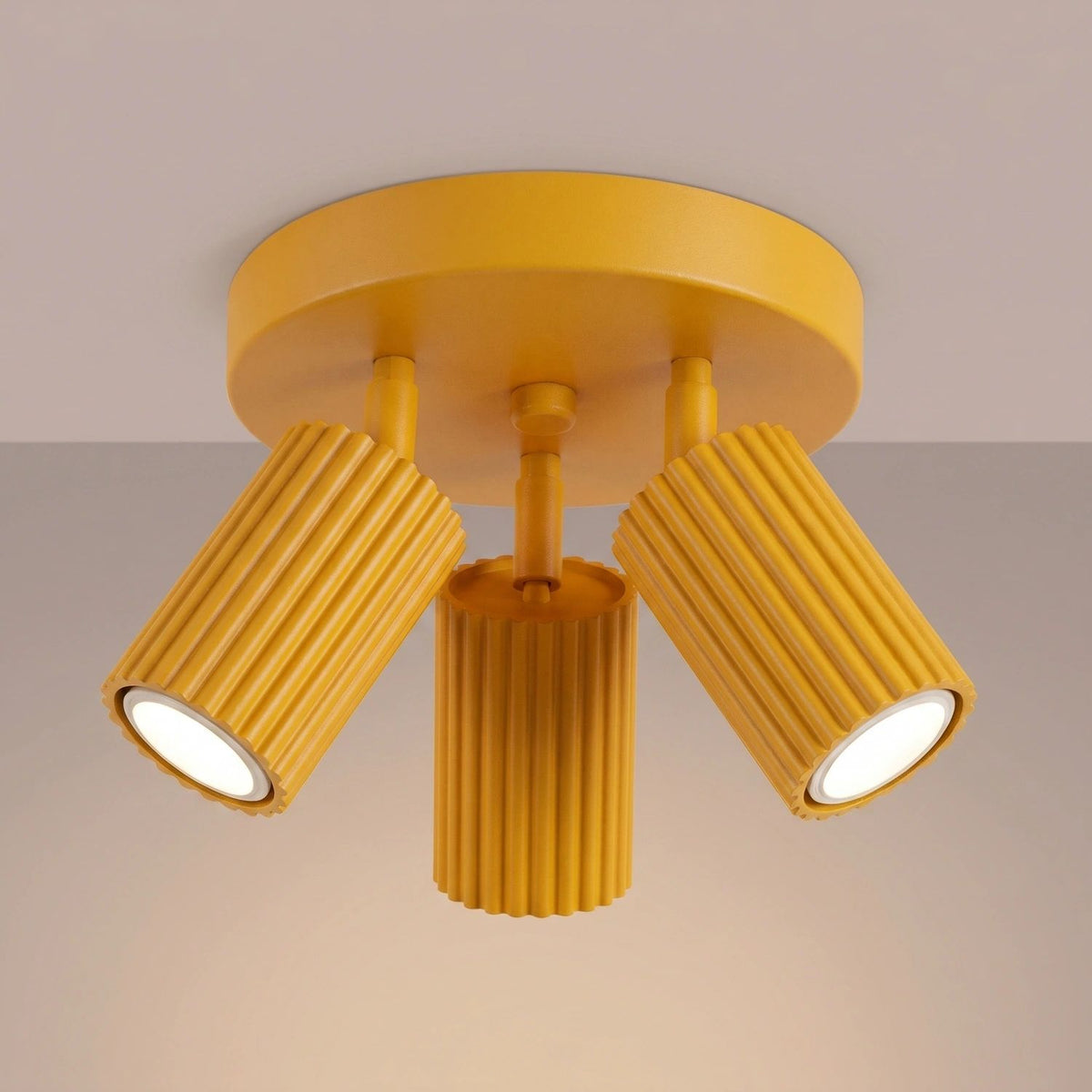 
Design Deckenlampe „Karbon II“ 3-flammig - Gelb