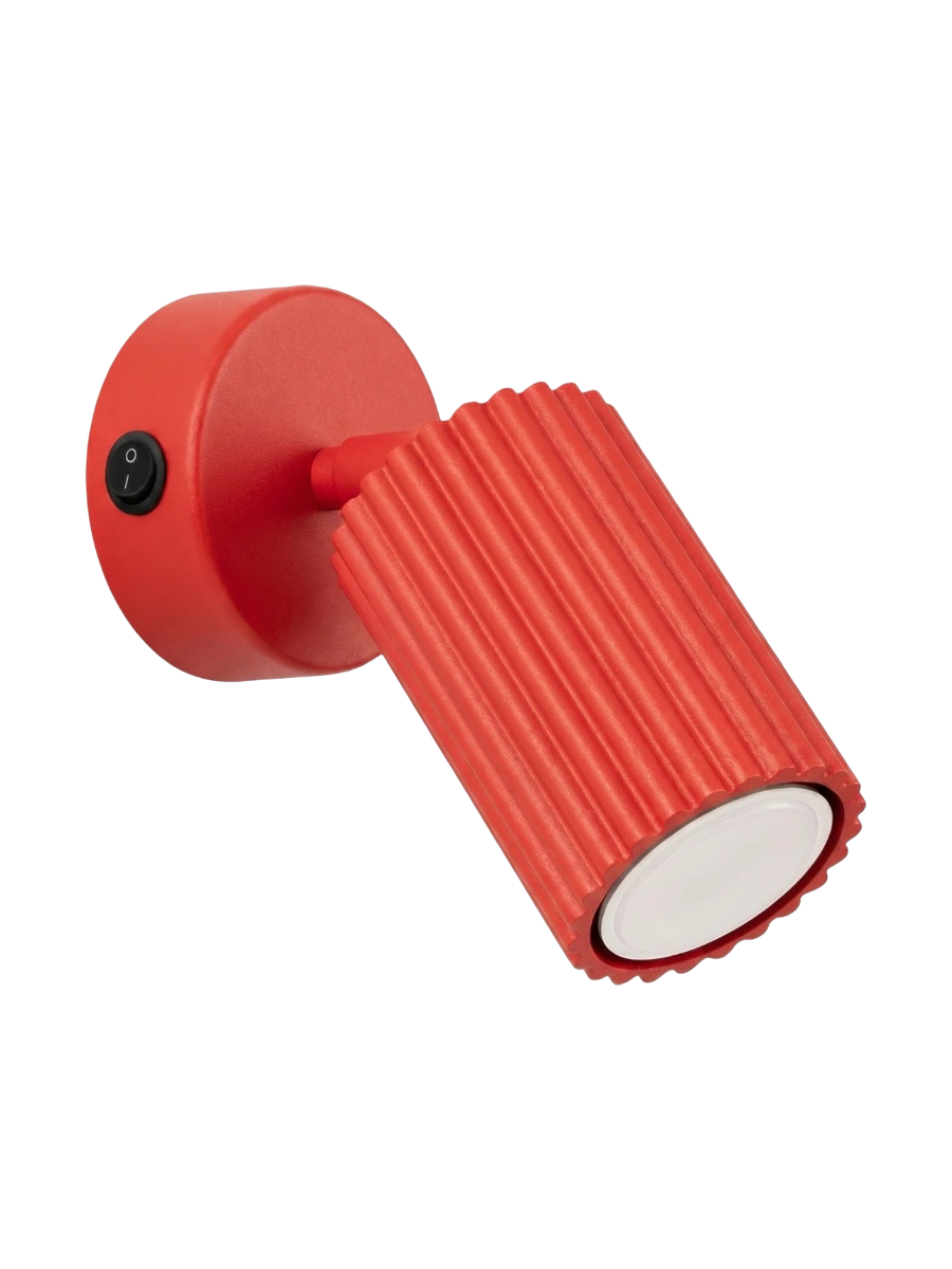 
Design Wandlampe „Karbon“ mit Schalter - Rot