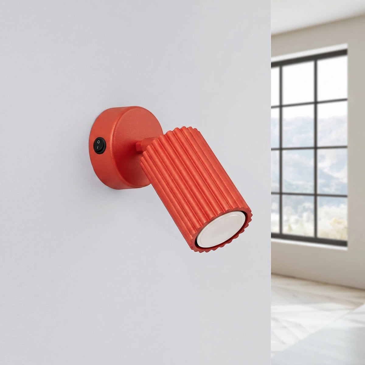 
Design Wandlampe „Karbon“ mit Schalter - Rot