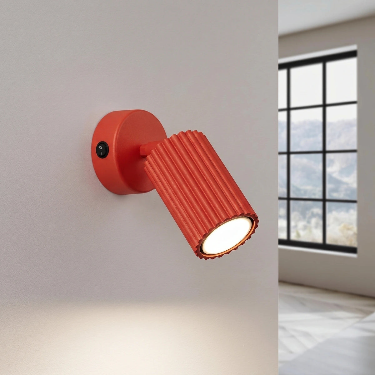 
Design Wandlampe „Karbon“ mit Schalter - Rot