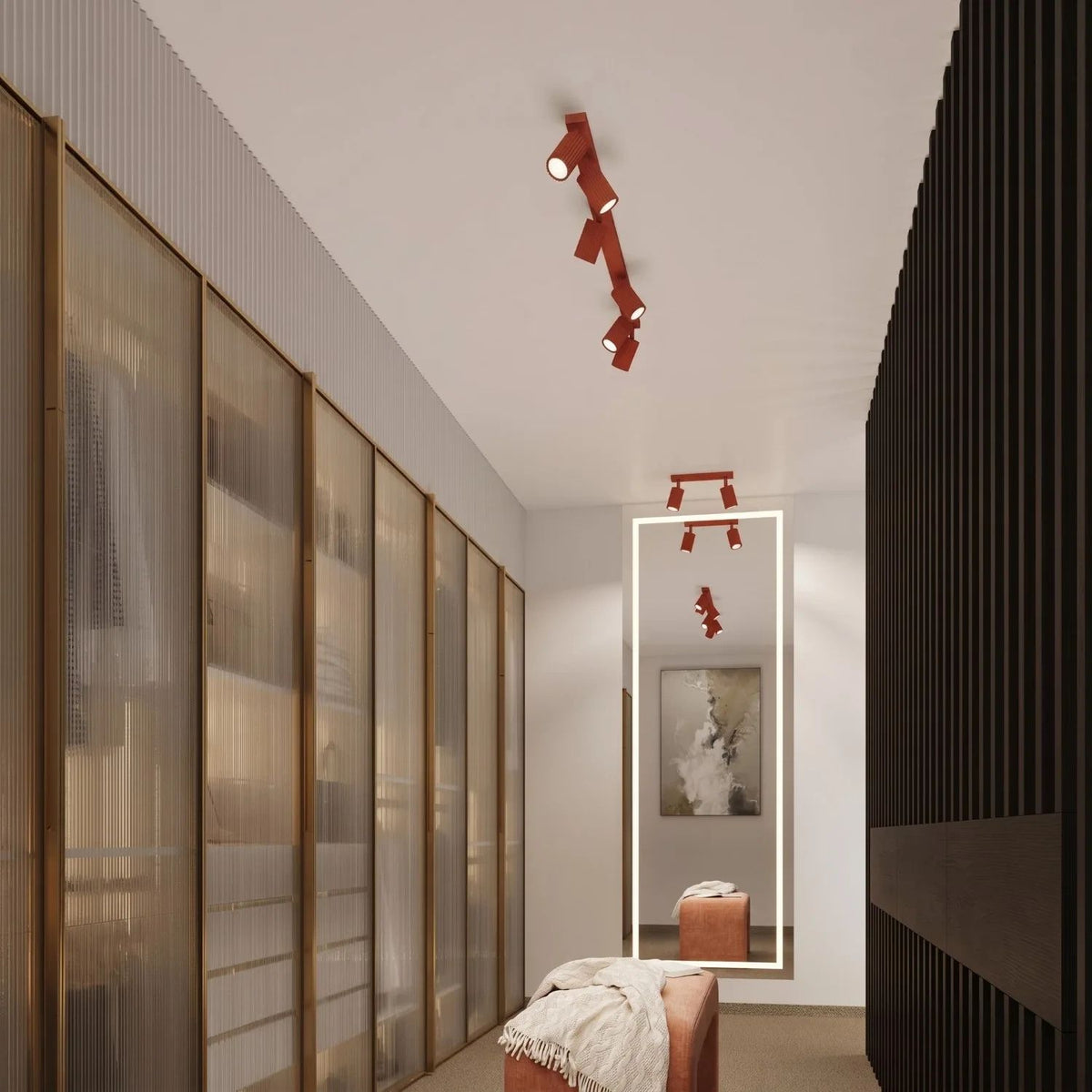 
Design Deckenlampe „Karbon“ 2-flammig - Rot