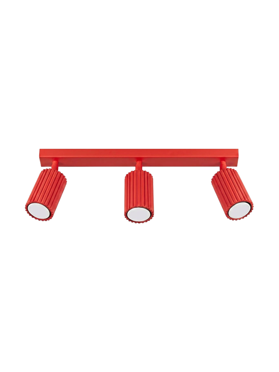 
Design Deckenlampe „Karbon“ 3-flammig - Rot