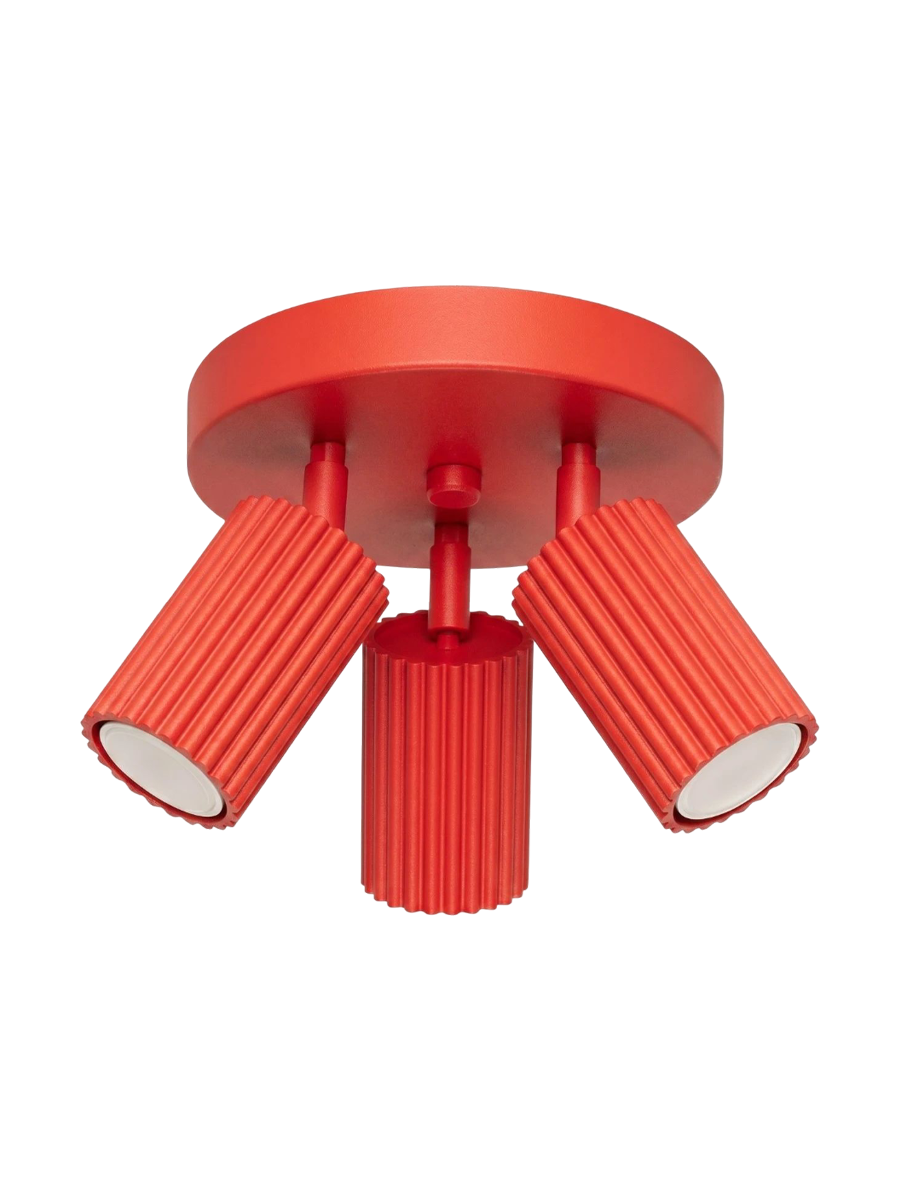 
Design Deckenlampe „Karbon II“ 3-flammig - Rot