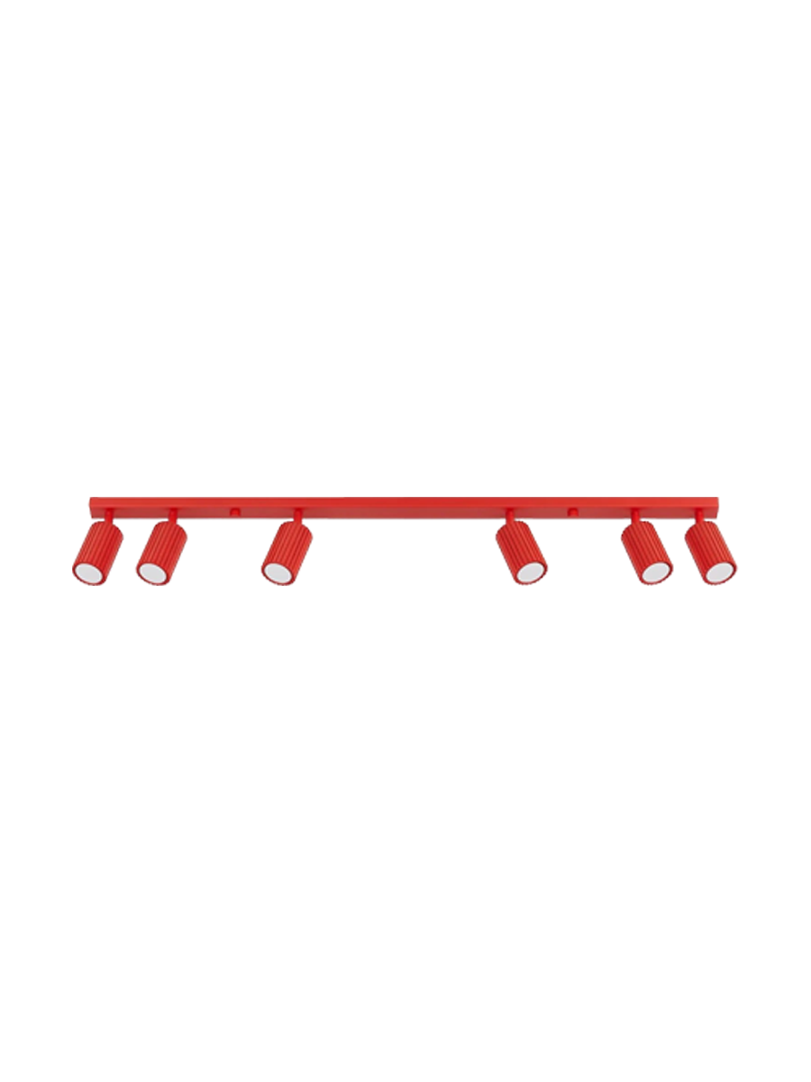 
Design Deckenlampe „Karbon“ 6-Flammig - Rot