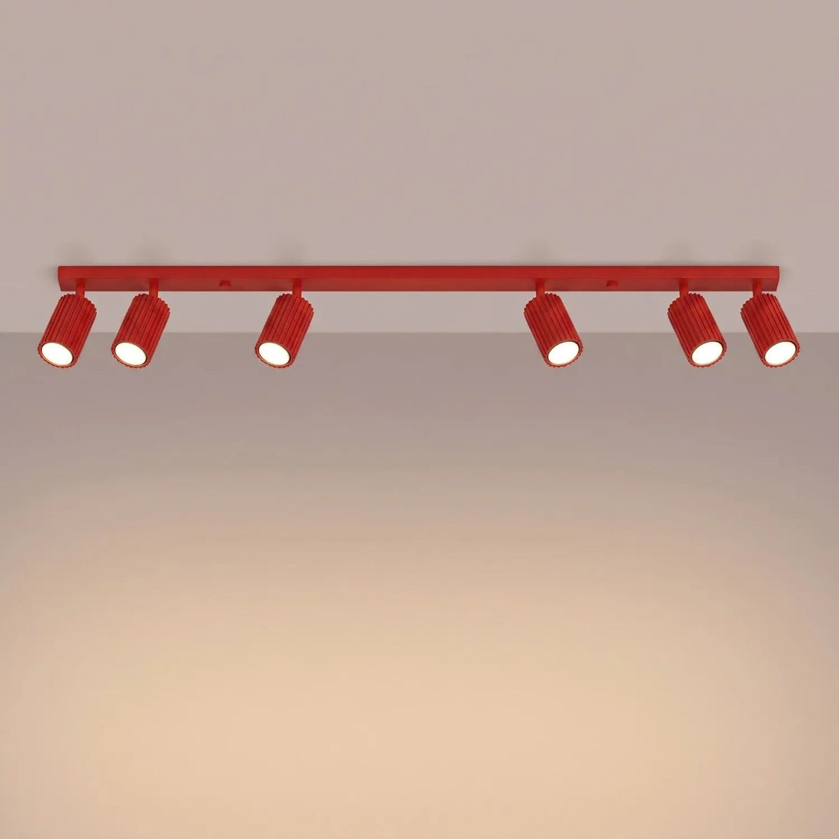 
Design Deckenlampe „Karbon“ 6-Flammig - Rot