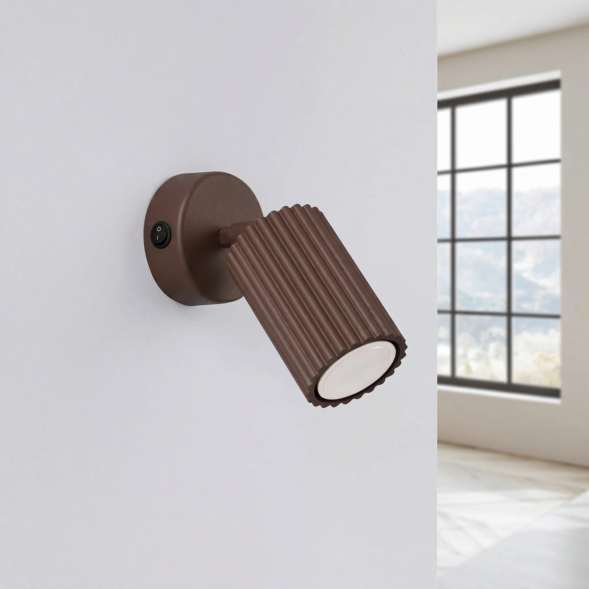 
Design Wandlampe „Karbon“ mit Schalter - Braun