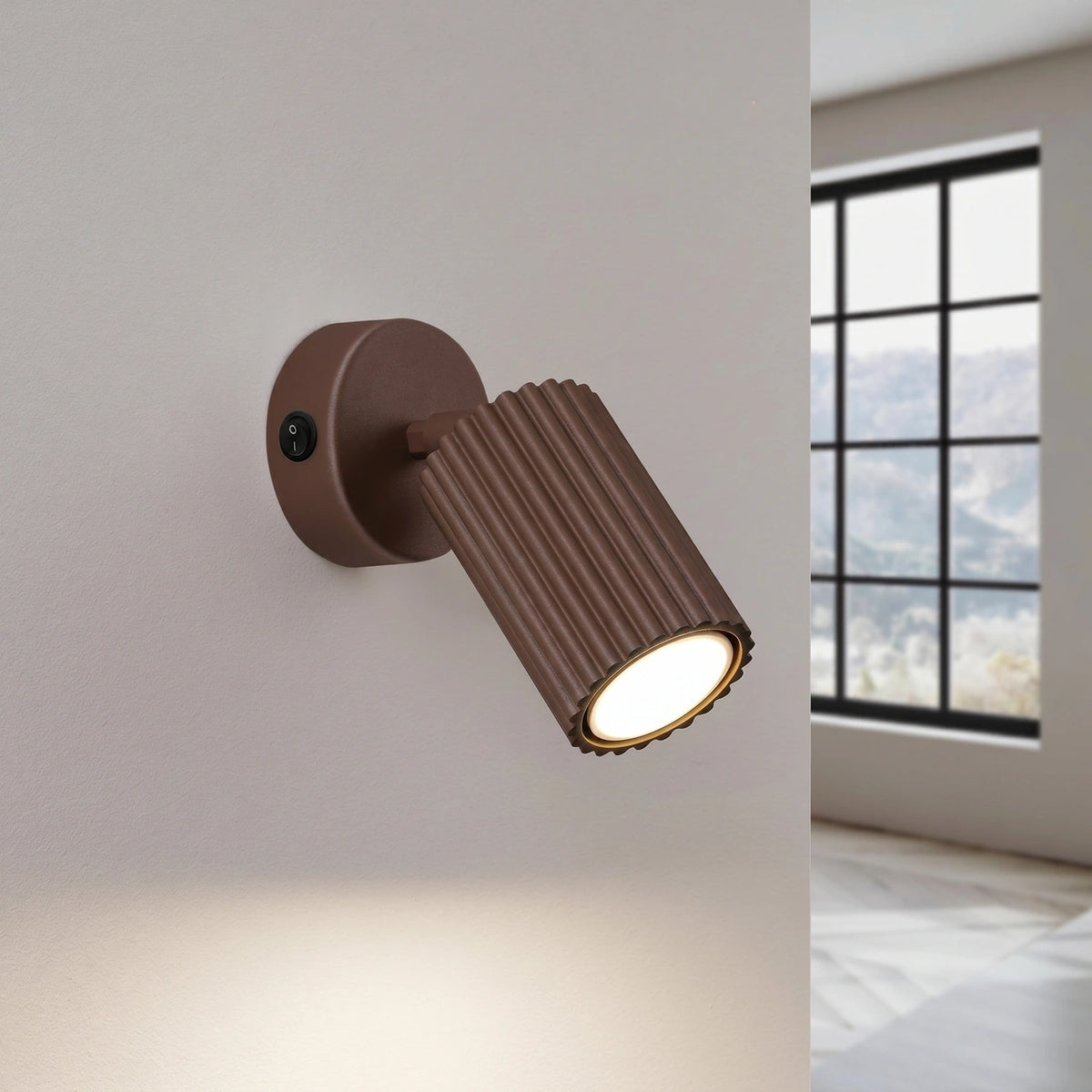 
Design Wandlampe „Karbon“ mit Schalter - Braun