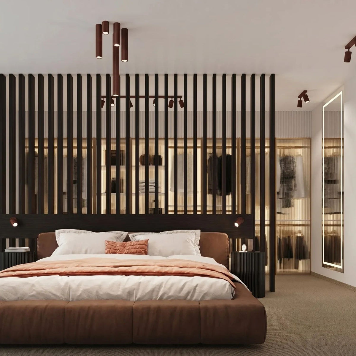 
Design Deckenlampe „Karbon“ 2-flammig - Braun