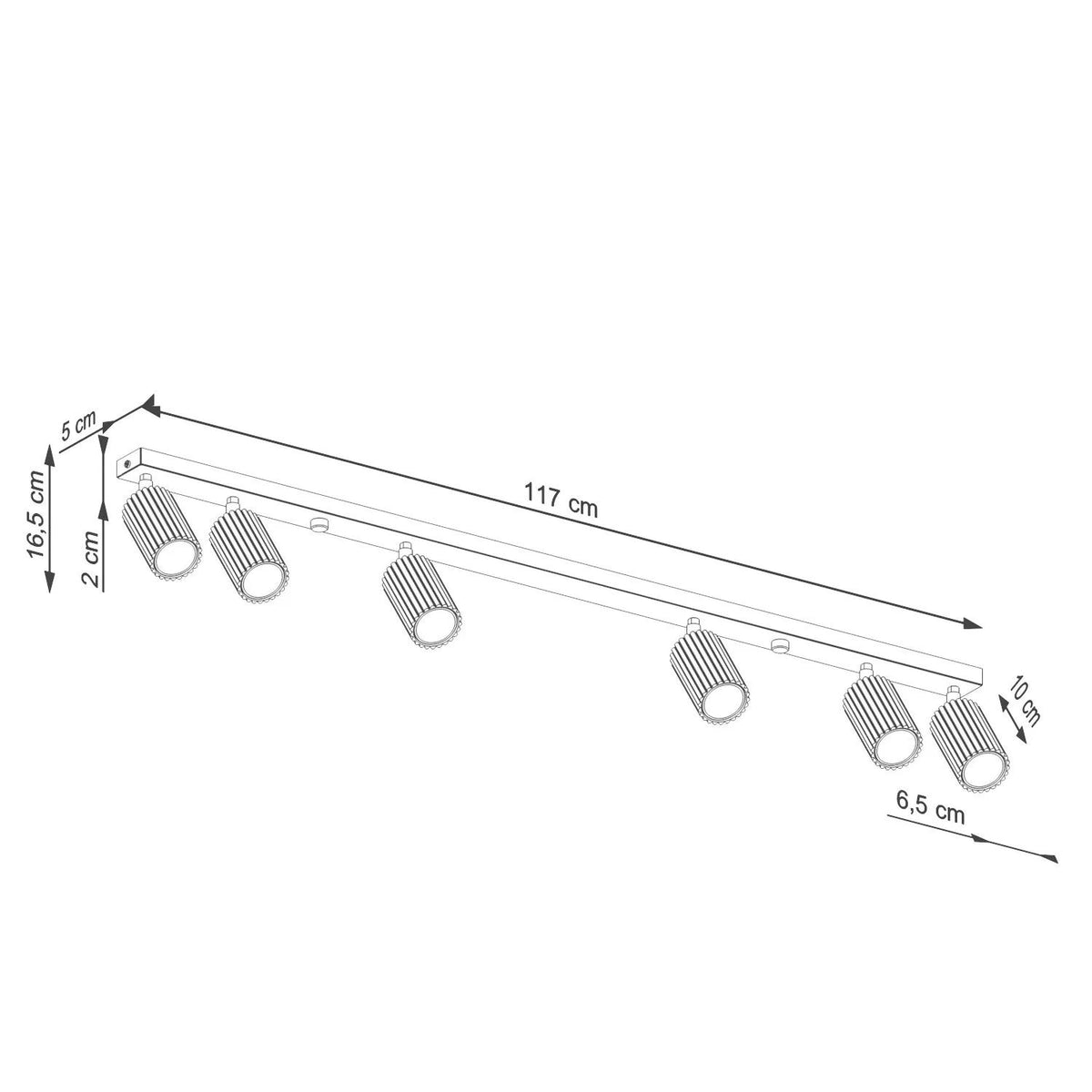 
Design Deckenlampe „Karbon“ 6-Flammig - Braun