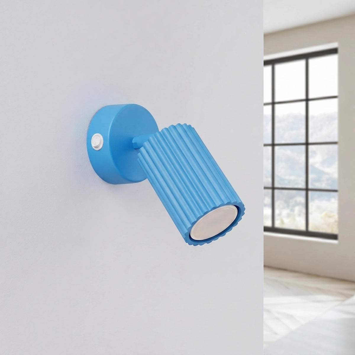 
Design Wandlampe „Karbon“ mit Schalter - Hellblau