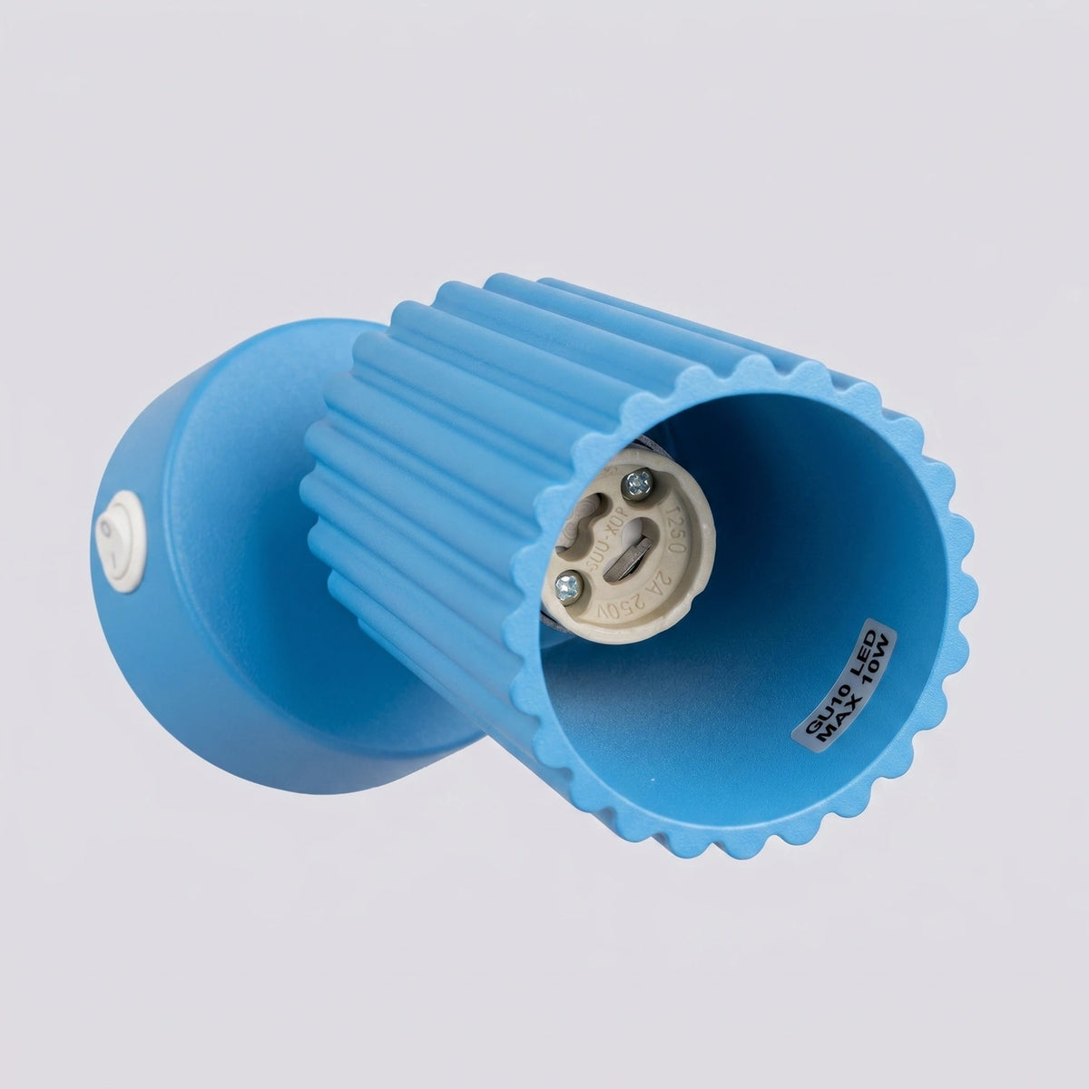 
Design Wandlampe „Karbon“ mit Schalter - Hellblau
