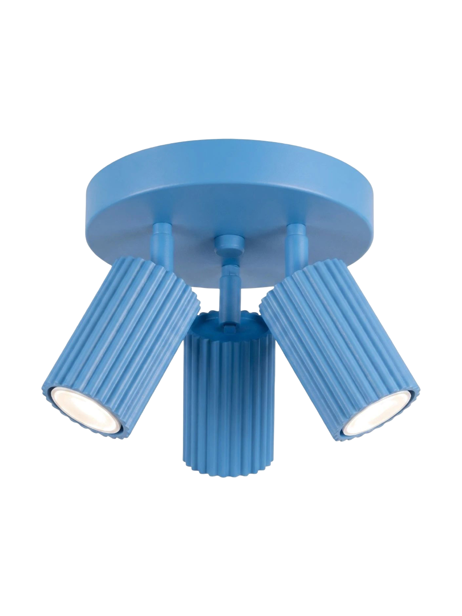 
Design Deckenlampe „Karbon II“ 3-flammig - Hellblau
