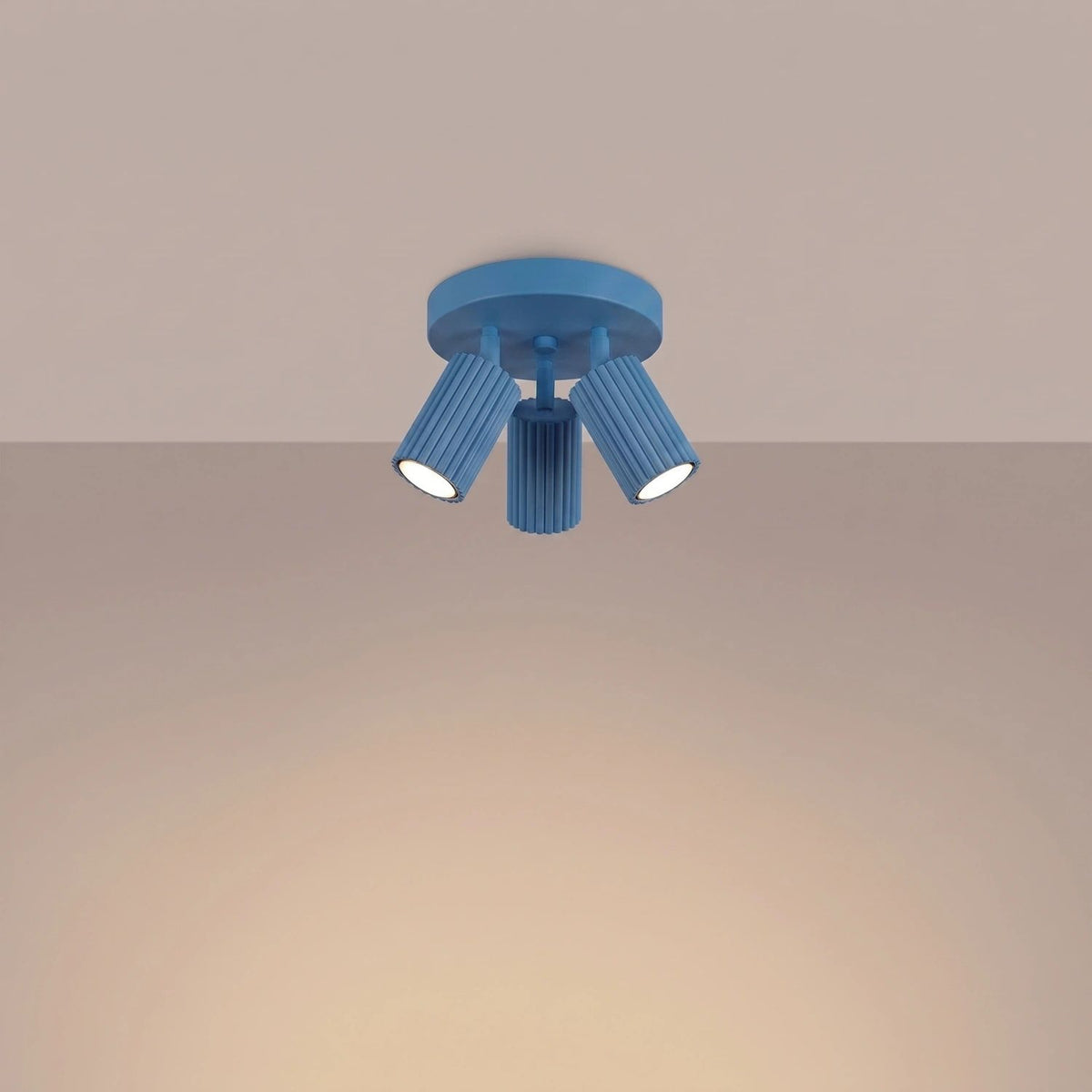 
Design Deckenlampe „Karbon II“ 3-flammig - Hellblau