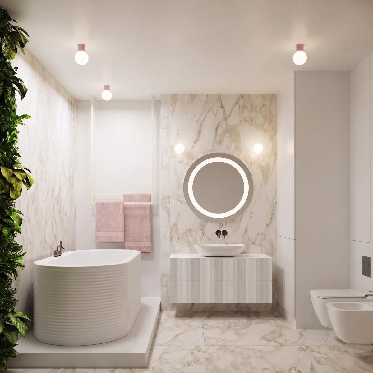 
Design Deckenlampe „Halo“ - Rosa