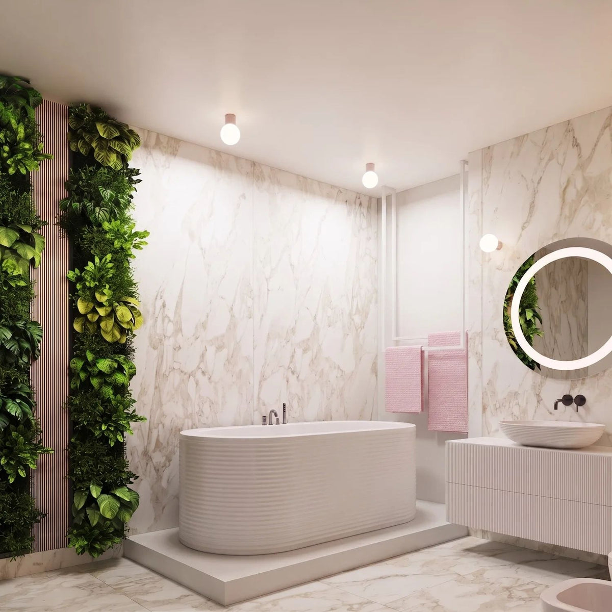 
Plafoniera di design «Halo» - Rosa