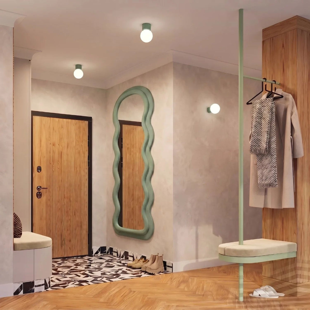 
Design Wand- & Badlampe „Halo“ - Salbeigrün