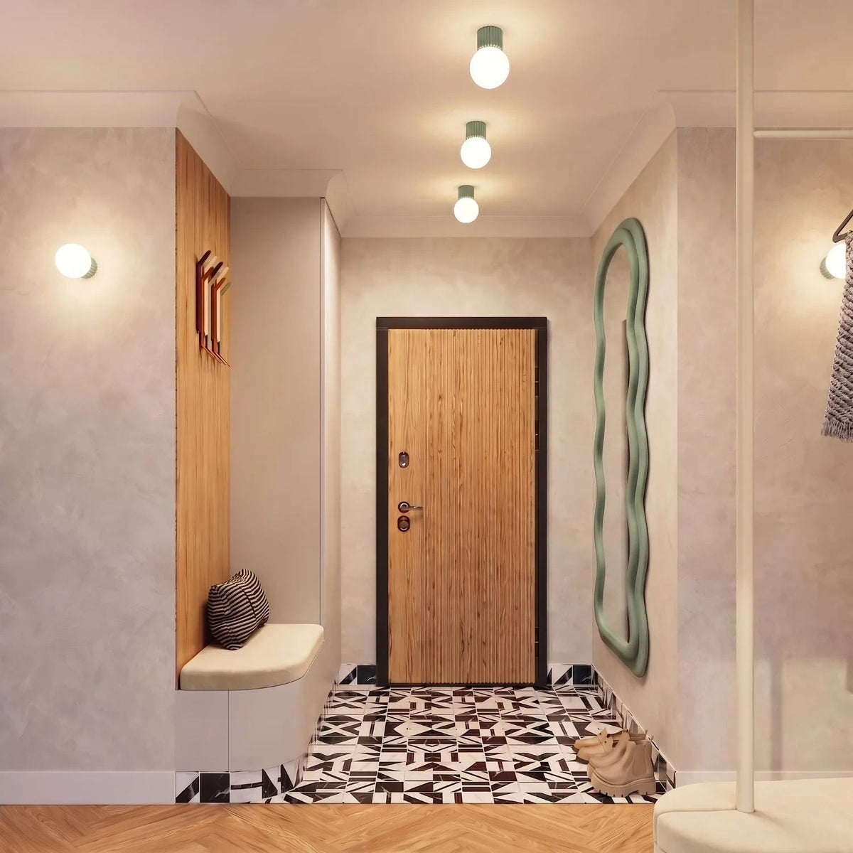 
Design Wand- & Badlampe „Halo“ - Salbeigrün