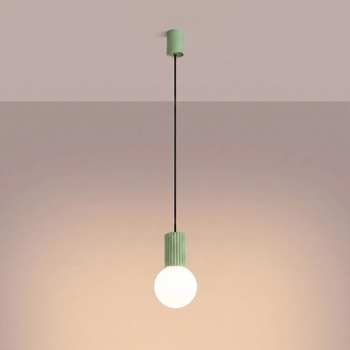 
Design Pendellampe „Halo“, 1-flammig - Salbeigrün