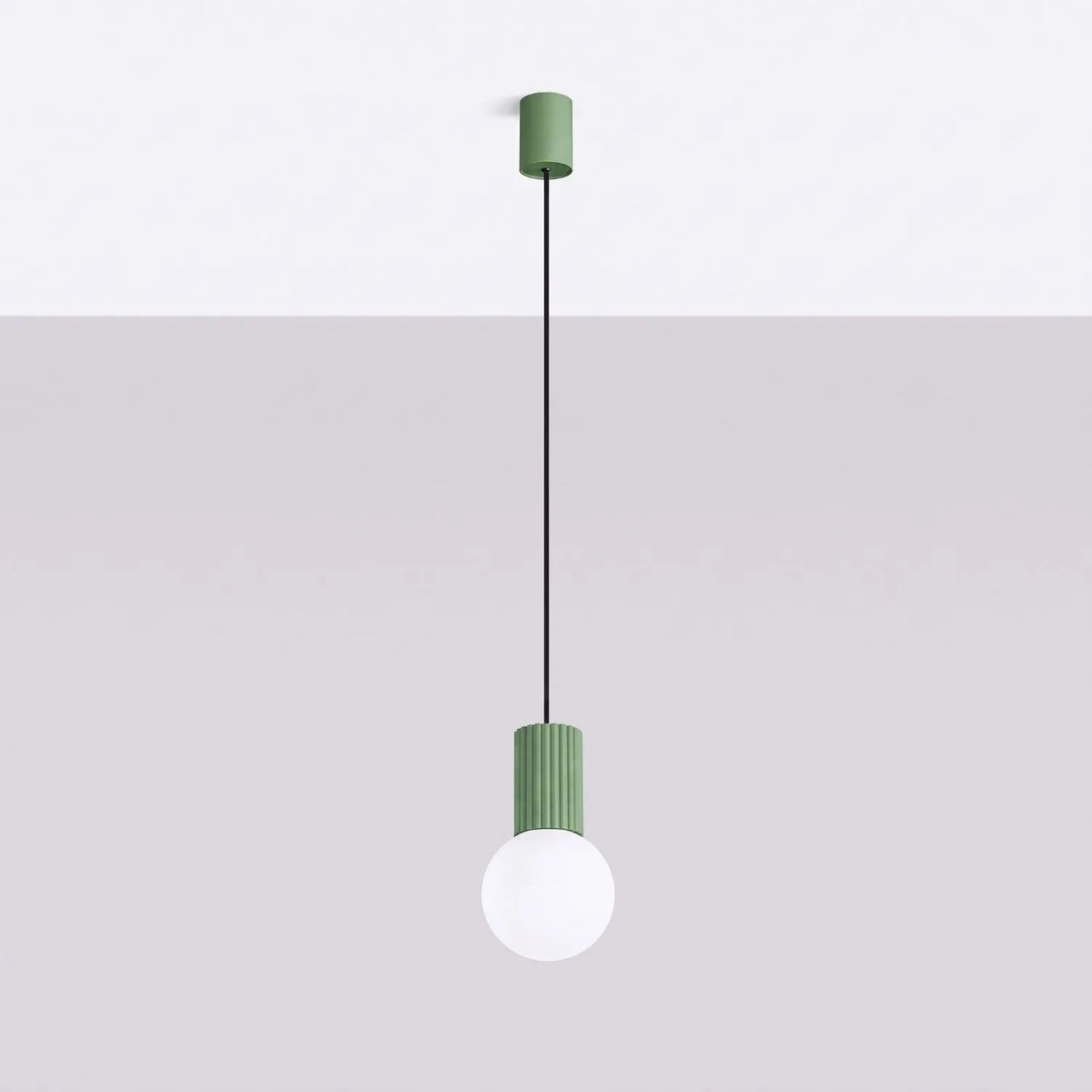 
Design Pendellampe „Halo“, 1-flammig - Salbeigrün