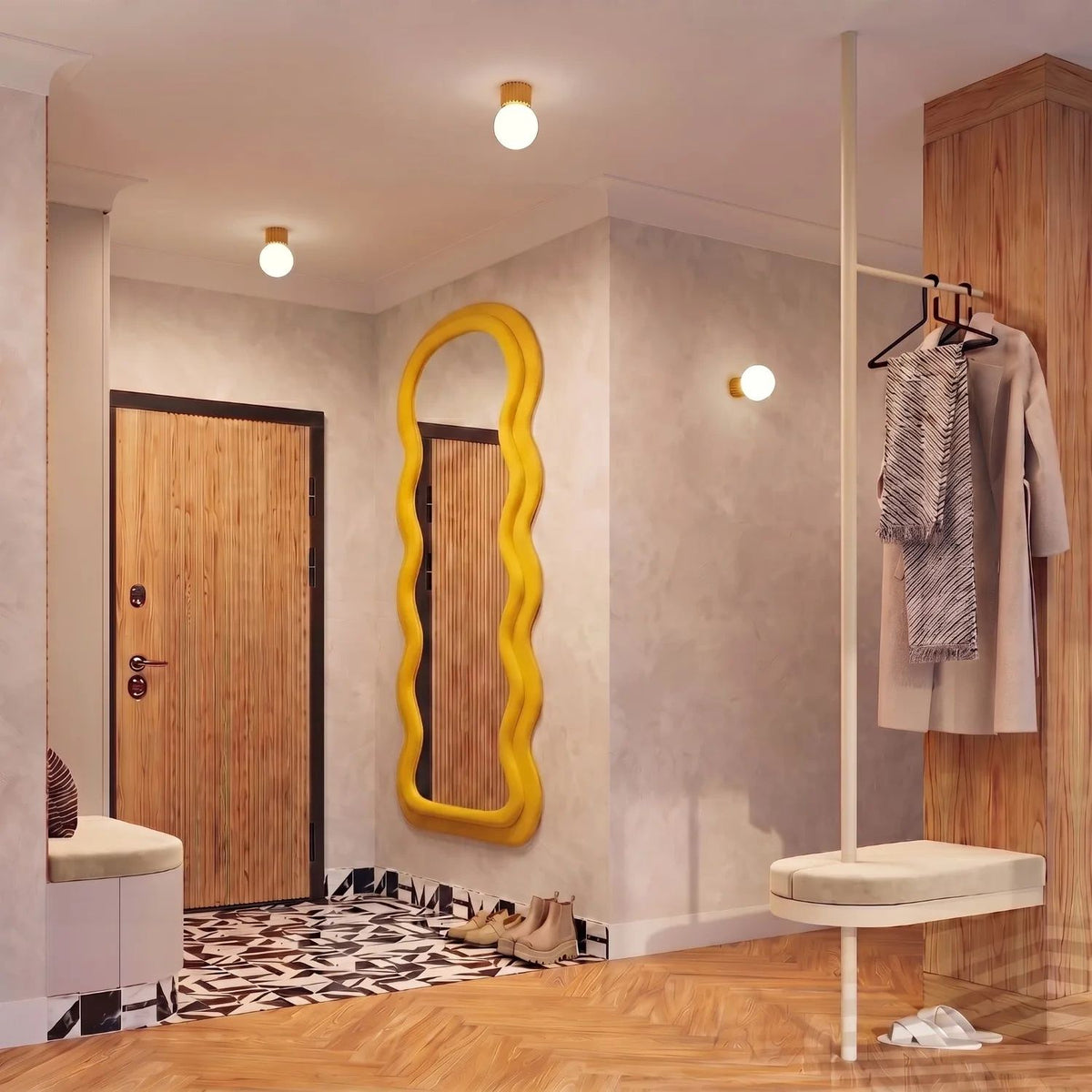 
Design Wand- & Badlampe „Halo“ - Gelb