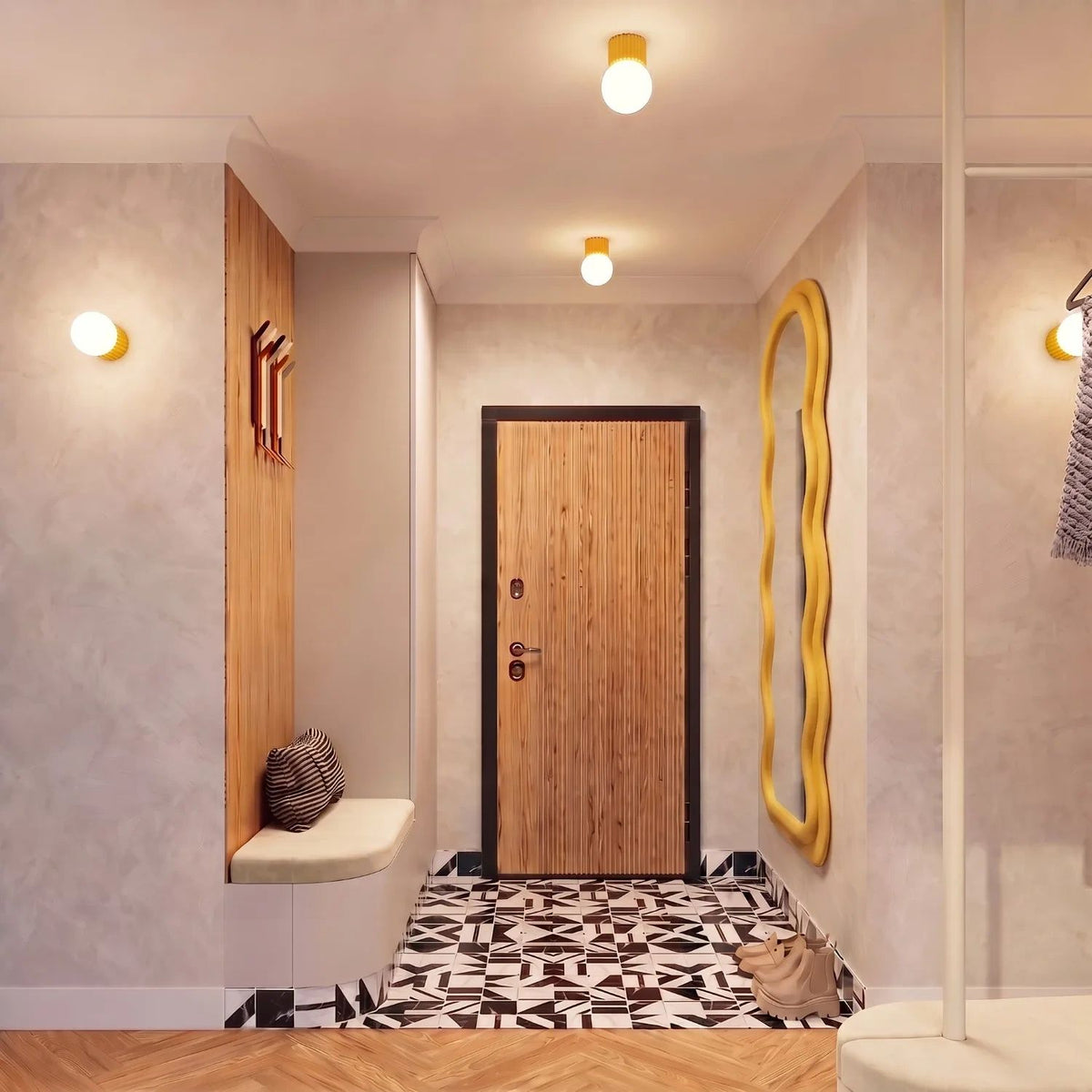 
Design Wand- & Badlampe „Halo“ - Gelb