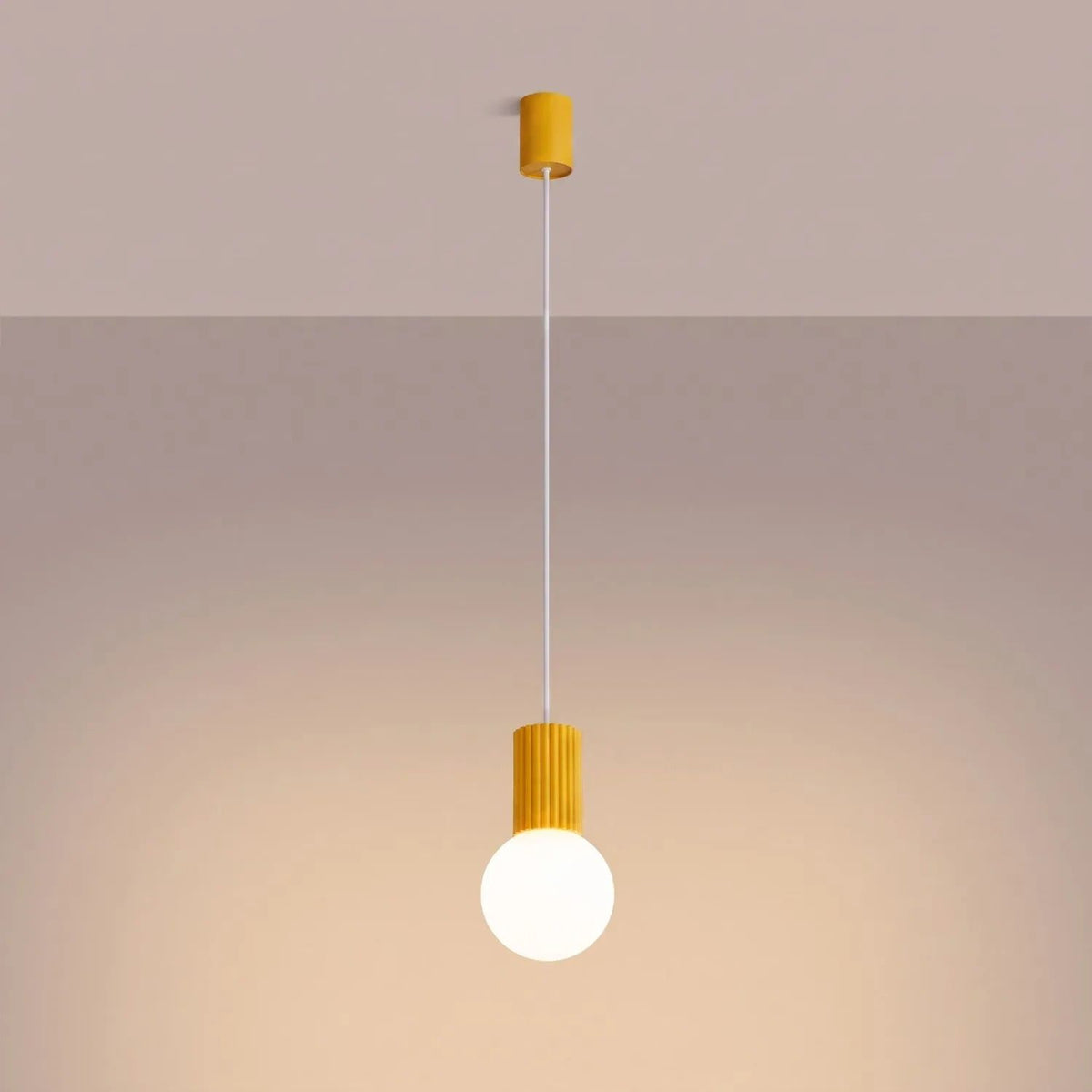 
Design Pendellampe „Halo“, 1-flammig - Gelb