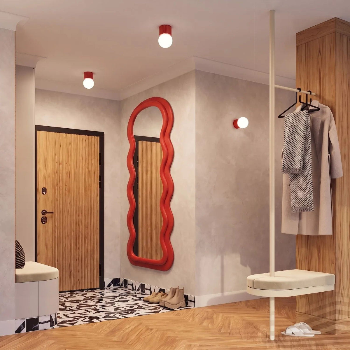 
Design Deckenlampe „Halo“ - Rot