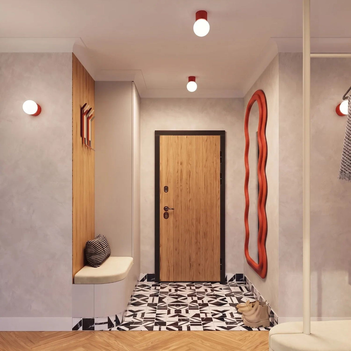 
Design Deckenlampe „Halo“ - Rot