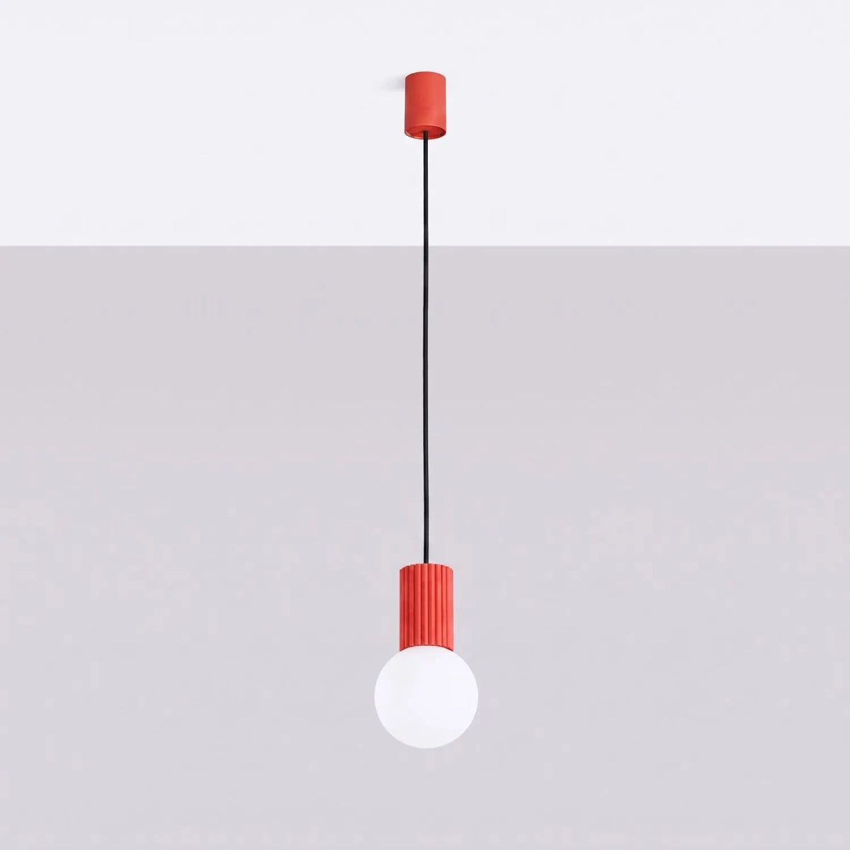 
Design Pendellampe „Halo“, 1-flammig - Rot