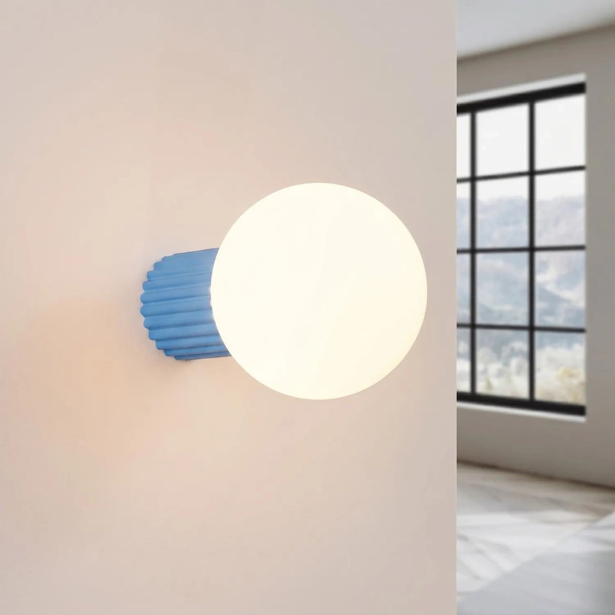 
Lampada da parete e da bagno di design «Halo» - Azzurro chiaro