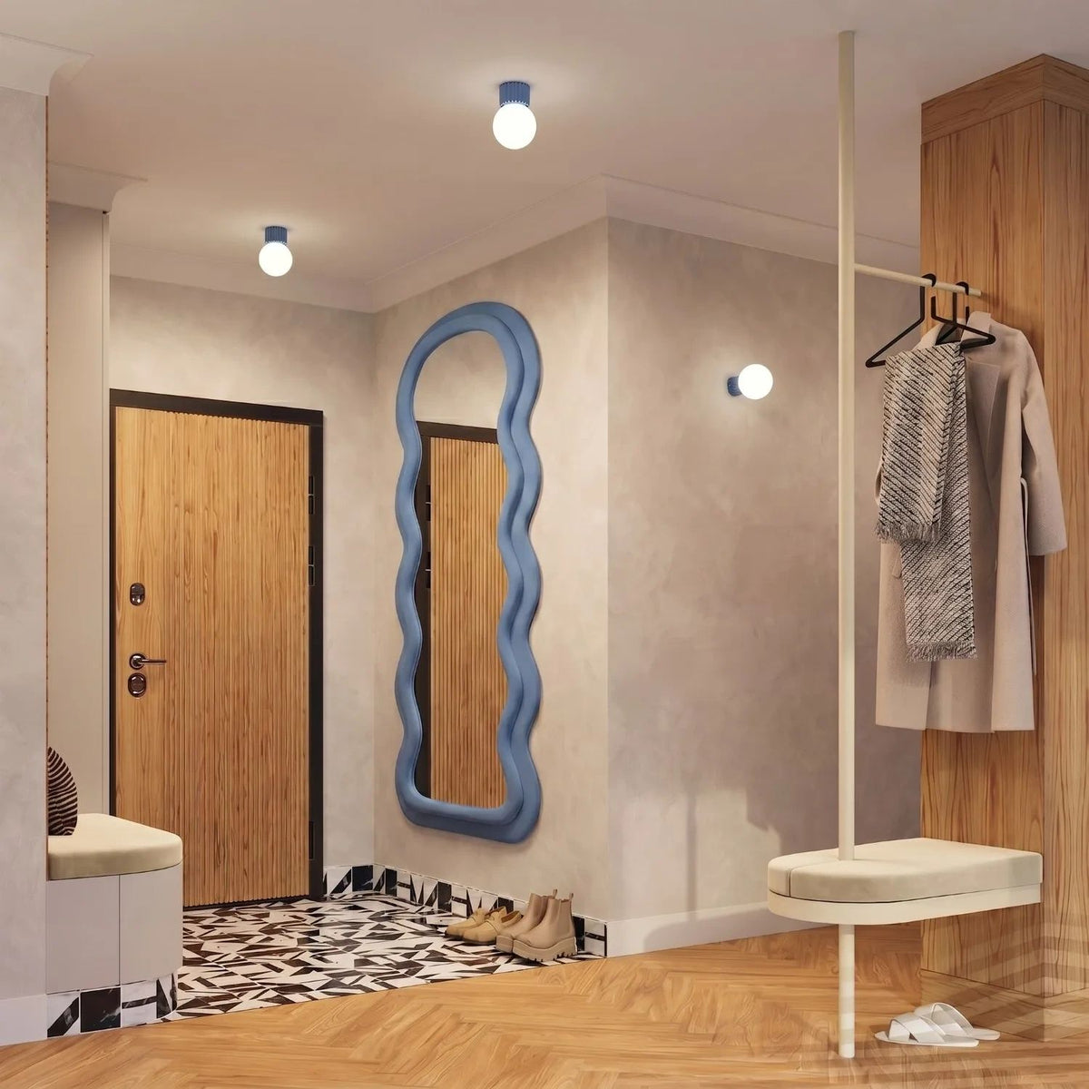
Design Deckenlampe „Halo“ - Hellblau
