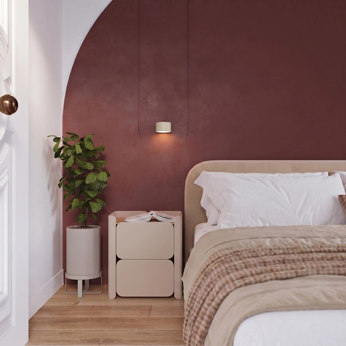 
Design Wandlampe „Modo“ 1-flammig - Beige