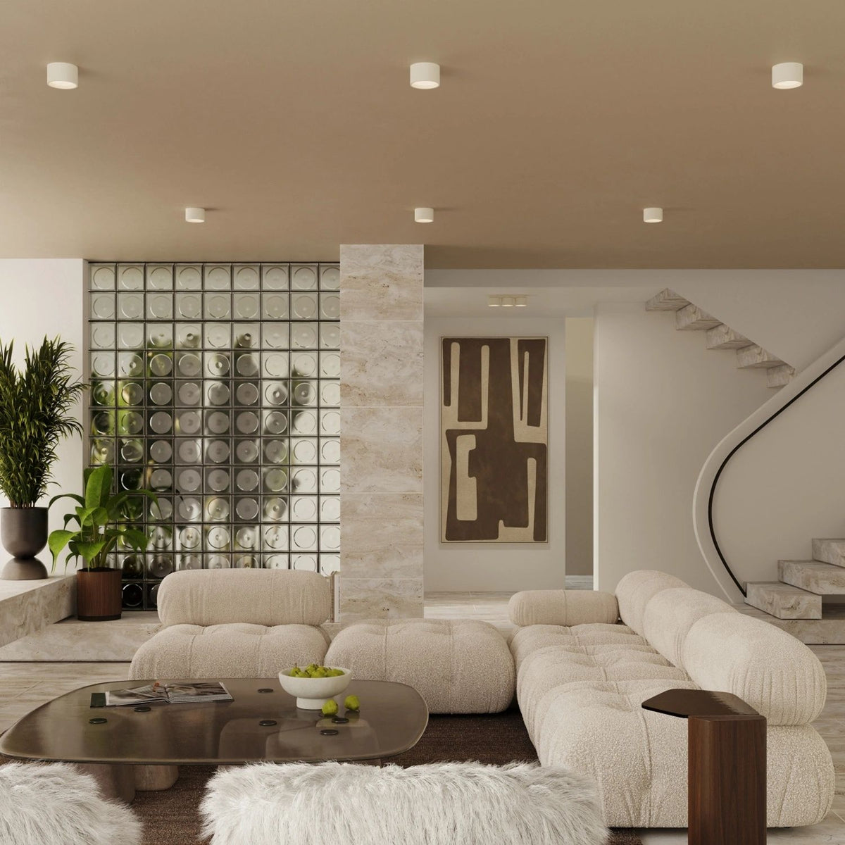 
Design Deckenlampe „Modo“ 1-flammig - Beige