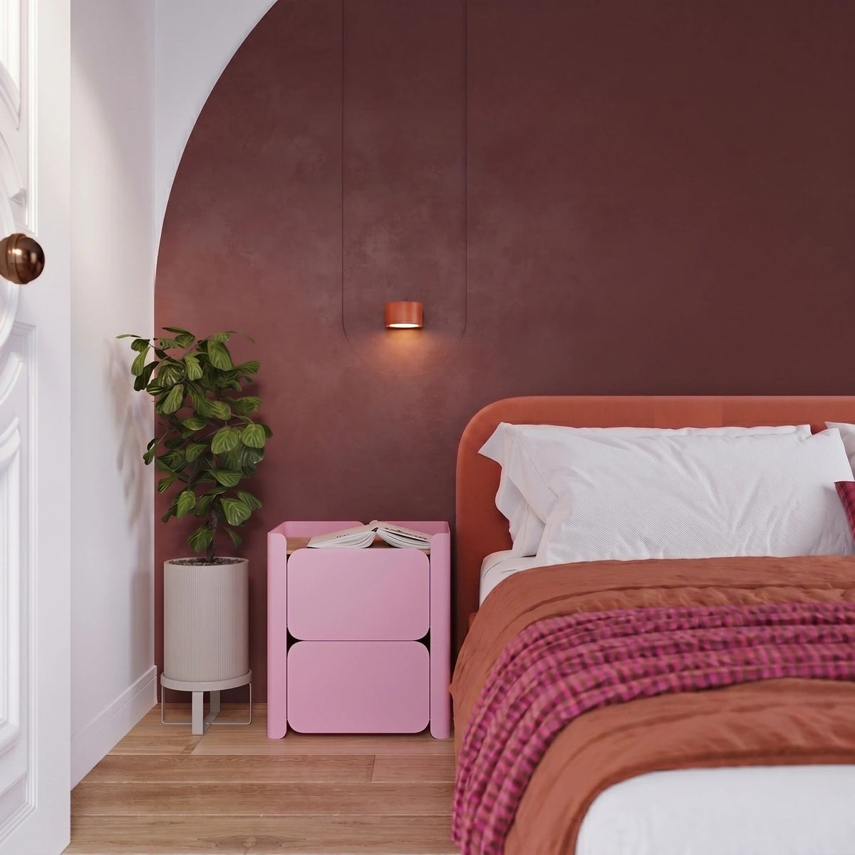 
Design Wandlampe „Modo“ 1-flammig - Ockerrot
